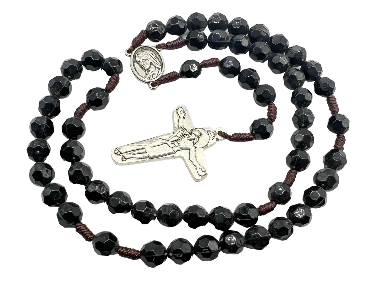 Stainless steel rosary beads 4mm bead necklace, small rosary necklace, ladies jewelry necklace