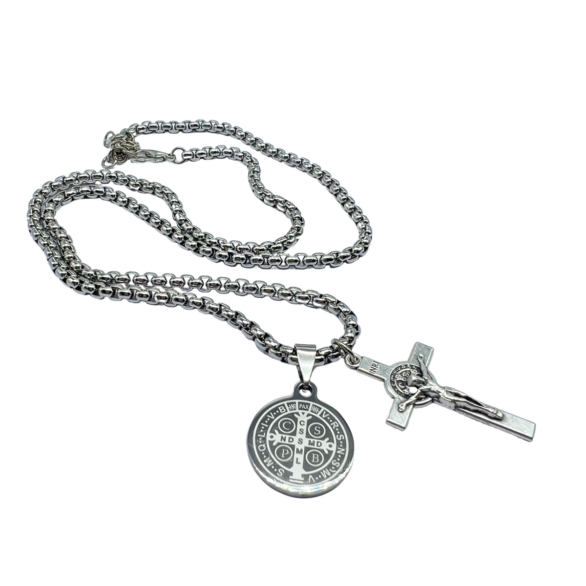 Cross and deals saint necklace