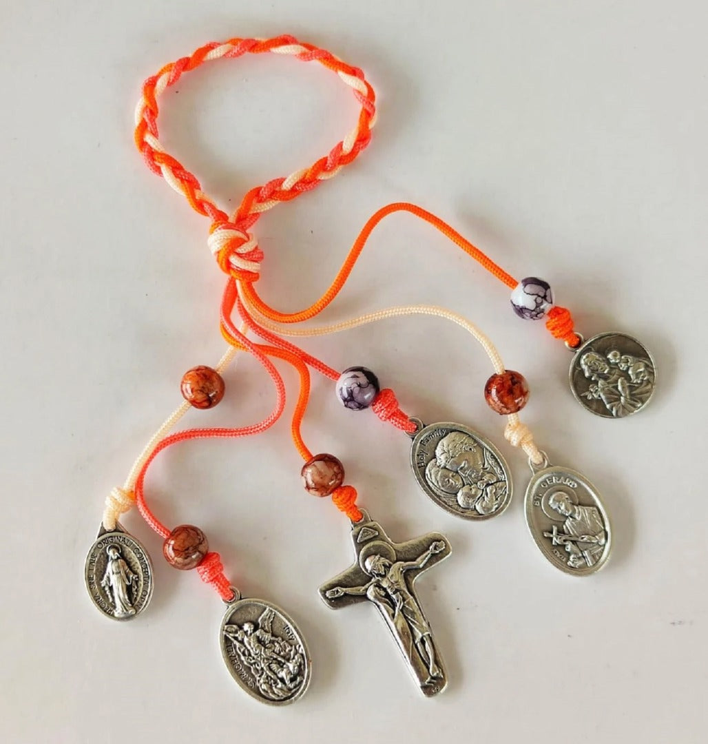 St Benedict Home Protection Hanger w Divine Mercy Miraculous Medal 