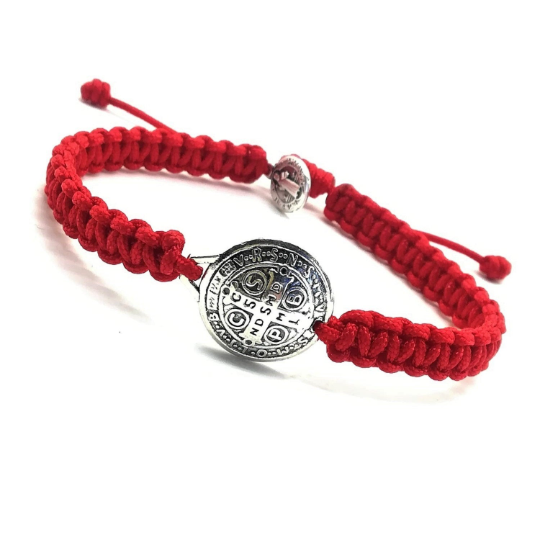 St Benedict Medal Bracelet - Adjustable Cord In Any Color