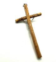 Wooden Wall Cross With Metal Crucifix For Home - 7"