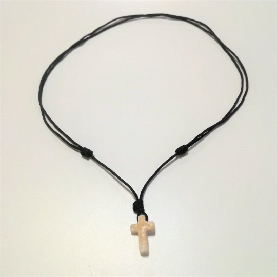 Handmade Medjugorje Stone Beads Rosary - St Benedict Medals