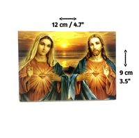 Sacred Heart of Jesus and Mary Painting Print Photo Plaque