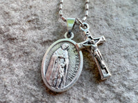 
              St Peregrine Necklace With Cross Pendant
            