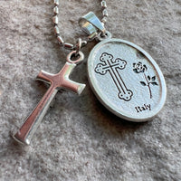 St Peregrine Necklace With Cross Pendant