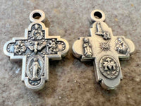 
              Four Way Cross Pendant Bulk Lot 15 pcs Diy Jewelry Rosary Bracelets Necklaces Catholic Religious Parts
            