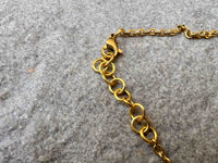 
              St Benedict Golden Dainty Chain Necklace With Beads
            