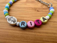 
              Colorful Beads Catholic Bracelet With Name Personalized
            