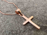 
              925 Silver Rose Gold Cross Pendant Catholic Religious Gift For Women Girls Grandma Birthday Confirmation Communion Wedding
            