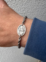 
              Saint St Christopher Travel Patron Medal Bracelet High Quality Stainless Steel Dainty Chain Catholic Bracelets For Men Women Communion
            