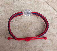 
              Handmade Macrame Bracelet Miraculous Medal Customizable Colors And Saint Medals Adjustable Religious Cord Bracelet
            