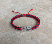 
              Handmade Macrame Bracelet Miraculous Medal Customizable Colors And Saint Medals Adjustable Religious Cord Bracelet
            