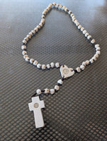 
              Large Catholic Blessing Rosary Natural Stone Beads Handmade In Medjugorje Home Decor
            