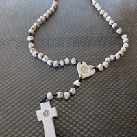 Large Catholic Blessing Rosary Natural Stone Beads Handmade In Medjugorje Home Decor