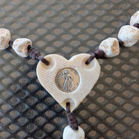 Large Catholic Blessing Rosary Natural Stone Beads Handmade In Medjugorje Home Decor