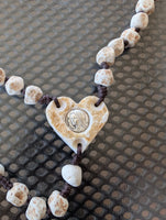 
              Large Catholic Blessing Rosary Natural Stone Beads Handmade In Medjugorje Home Decor
            