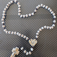 Large Catholic Blessing Rosary Natural Stone Beads Handmade In Medjugorje Home Decor