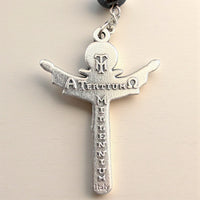 
              Peace & Protection Catholic Rosary Bracelet – Handmade Hematite Pocket Rosary with Holy Spirit Medal
            