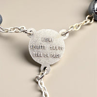 Peace & Protection Catholic Rosary Bracelet – Handmade Hematite Pocket Rosary with Holy Spirit Medal