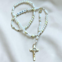 
              Personalized Catholic Pearl Rosary From Medjugorje with Custom Name
            