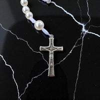 
              White Pearl Rosary Handmade in Medjugorje Catholic Prayer Beads For Women
            