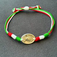 
              Saint Carlo Acutis Flag Bracelet – Handmade in Medjugorje | Adjustable Catholic Cord Bracelet | Faith Gift for Men & Women
            