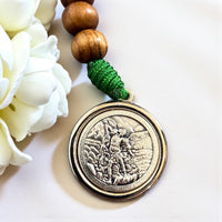 
              Christian Handmade Rosary with St. Benedict, St. Michael & St. Christopher – Olive Wood Beads – Custom Cord & Bead Options – Protection Gift from Medjugorje
            