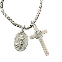 
              Saint Carlo Acutis & Saint Benedict Christian Adjustable Necklace – Faith Protection Jewelry Handmade from Medjugorje
            