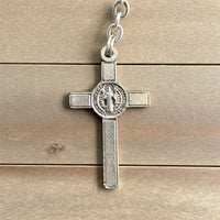 Faithful Mini Rosary – Natural Stone & Job’s Tears Beads | St. Benedict Crucifix & Divine Mercy / Virgin Mary Medal | Handmade in Medjugorje