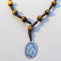 
              Handcrafted St Anthony One Decade Rosary With Olive Wood Beads And Brown Cord Catholic Pocket Protection Rosary For Men And Women
            