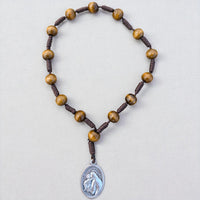 
              Handcrafted St Anthony One Decade Rosary With Olive Wood Beads And Brown Cord Catholic Pocket Protection Rosary For Men And Women
            