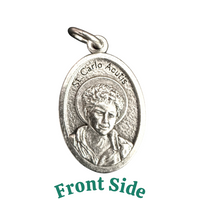 St. Carlo Acutis Medal Charm – Silver Tone Catholic Jewelry Pendant, DIY Jewelry