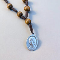 
              Handcrafted St Anthony One Decade Rosary With Olive Wood Beads And Brown Cord Catholic Pocket Protection Rosary For Men And Women
            