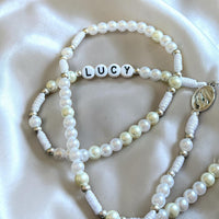 
              Personalized Catholic Pearl Rosary From Medjugorje with Custom Name
            