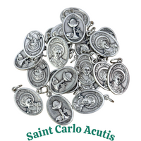 
              St. Carlo Acutis Medal Charm – Silver Tone Catholic Jewelry Pendant, DIY Jewelry
            
