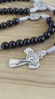 
              Saint Benedict Black White Rosary Chaplet For Confirmation And Communion
            