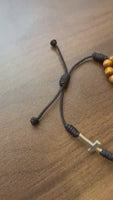 
              Handmade Rosary Bracelet with Carlo Acutis Medal – Olive Wood Beads & Cross – Adjustable Catholic Bracelet from Medjugorje
            
