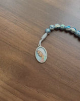 
              Handmade Catholic Mini Rosary, Colored Virgin Mary Medal, One Decade Prayer Gift
            
