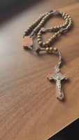
              St Benedict Wooden Rosary With Wooden Crosses From Medjugorje Handmade Christian Gift
            