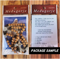 
              St Benedict Wooden Rosary With Wooden Crosses From Medjugorje Handmade Christian Gift
            