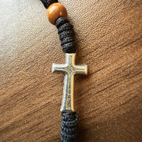 
              Handmade Rosary Bracelet with Carlo Acutis Medal – Olive Wood Beads & Cross – Adjustable Catholic Bracelet from Medjugorje
            