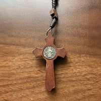 St Benedict Wooden Rosary With Wooden Crosses From Medjugorje Handmade Christian Gift