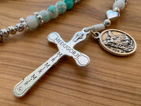 
              Medjugorje Personalized Rosary Necklace With Name – St. Michael & Guardian Angel Pendant
            