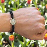 
              St Carlo Acutis Patron Of Internet And Youth Christian Custom Catholic Bracelet With Adjustable Cord Handmade In Medjugorje
            