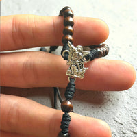 
              St. Michael Wooden Bead Bracelet – Adjustable Catholic Protection Bracelet
            