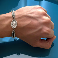 Carlo Acutis Christian Bracelet | Custom Saint Medal Bracelet For Men Women Kids | Stainless Steel Chain