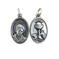 
              St. Carlo Acutis Medal Charm – Silver Tone Catholic Jewelry Pendant, DIY Jewelry
            