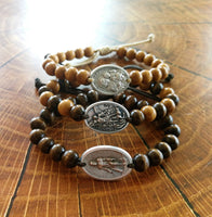 
              Choose Saint Medal Wooden Beads Bracelet
            