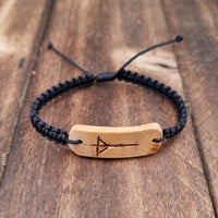 
              Wooden Catholic Block Bracelet With Cross Engraving
            