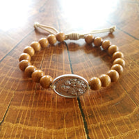 Choose Saint Medal Wooden Beads Bracelet